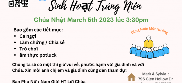 Sinh Hoạt Tráng Niên Tháng 3